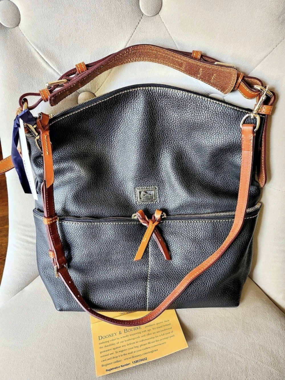 Dooney & Bourke Black Pebbled Leather Bag